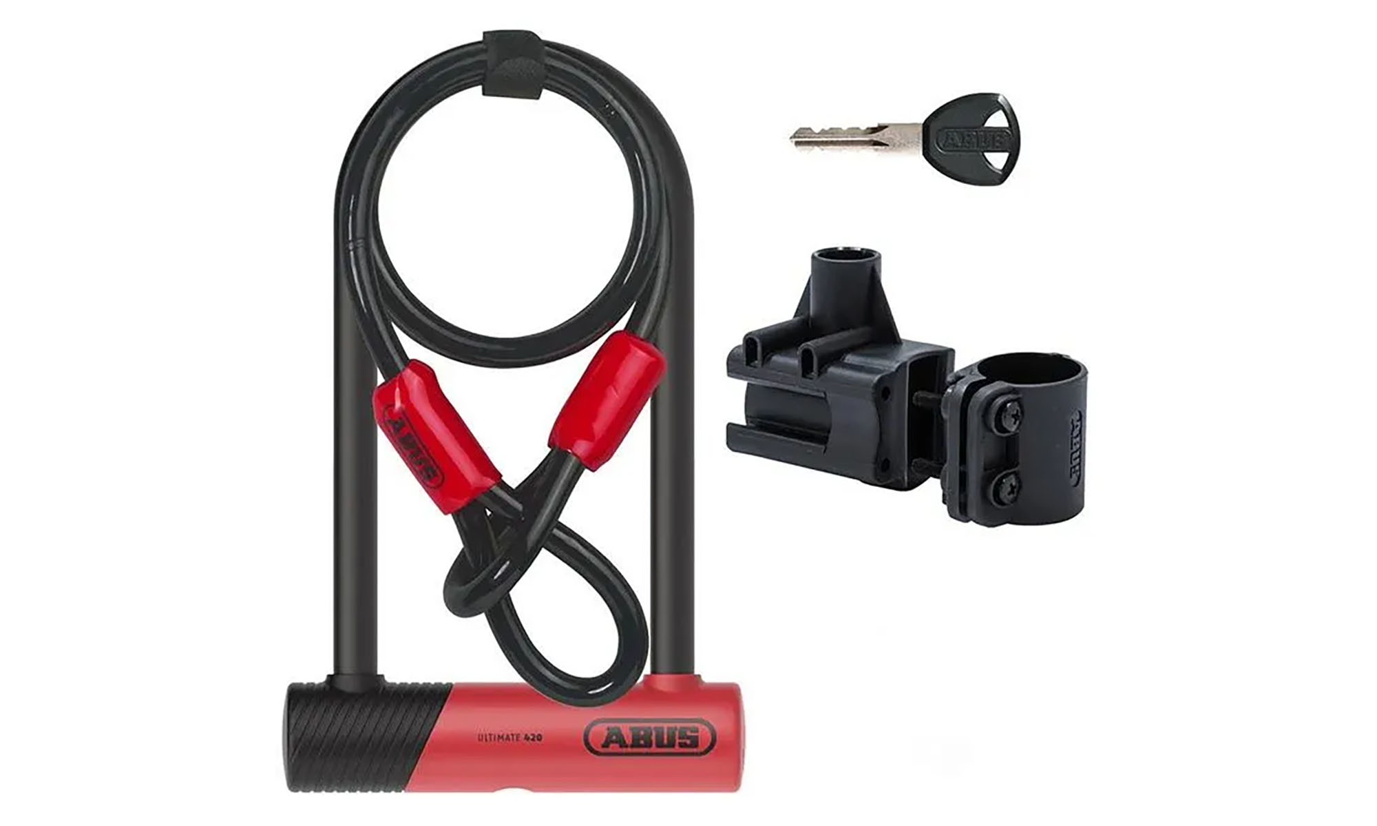 Замок U-подібний ABUS 420K/150HB230 USH + Cobra 10/120, чорний, червоний Замок U-подібний ABUS 420K/150HB230 USH + Cobra 10/120, чорний, червоний