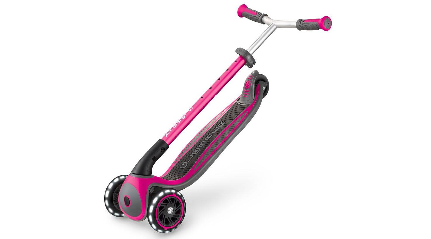 Самокат GLOBBER MASTER LIGHTS розовый, колёса с подсветкой, 4+ 5