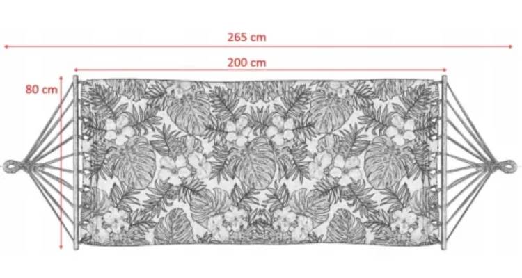 Гамак Jumi Garden тканинний з планкою та чохлом тропік 2