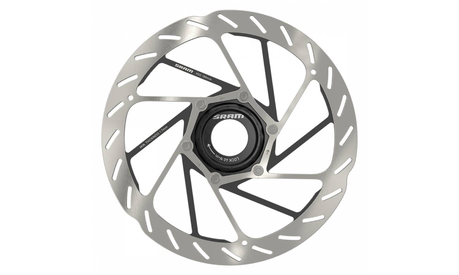 Фотографія Ротор гальмівний SRAM HS2 180mm Center Lock (includes lockring) Rounded 