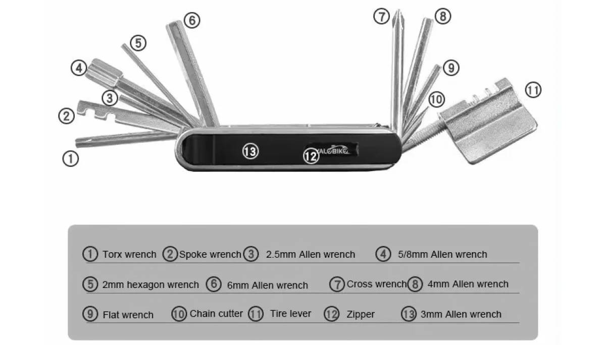 Мультитул Yal Bike 13 функцій 3