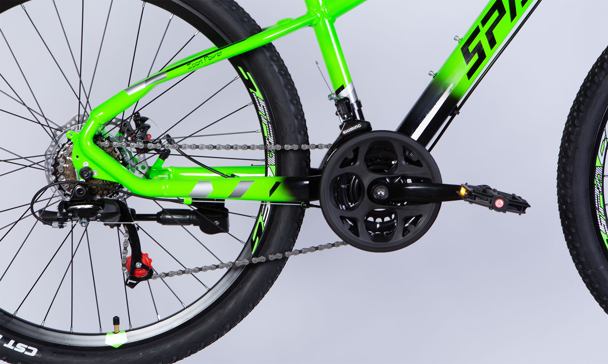 Велосипед SPACE MERCURY DD FR, 26", розмір XS рама-13", рік 2026, зелено-чорний 3