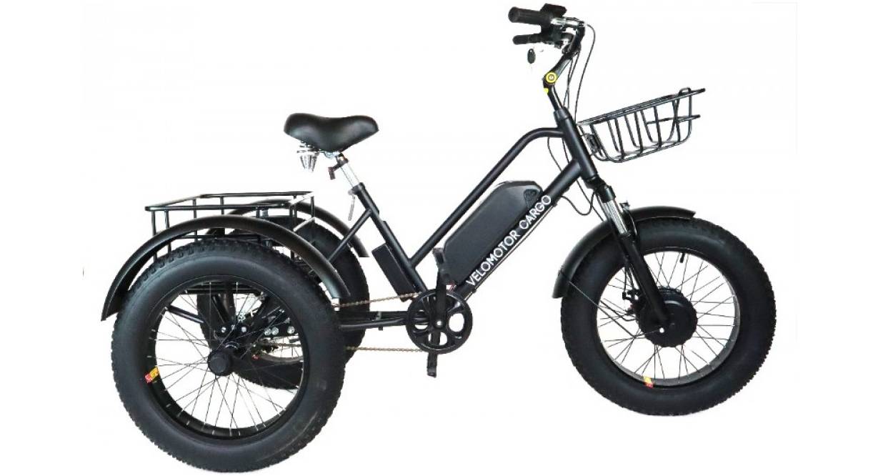 Фотографія Триколісний електровелосипед VELOMOTOR CARGO 500W 48V 10Ah чорний 2