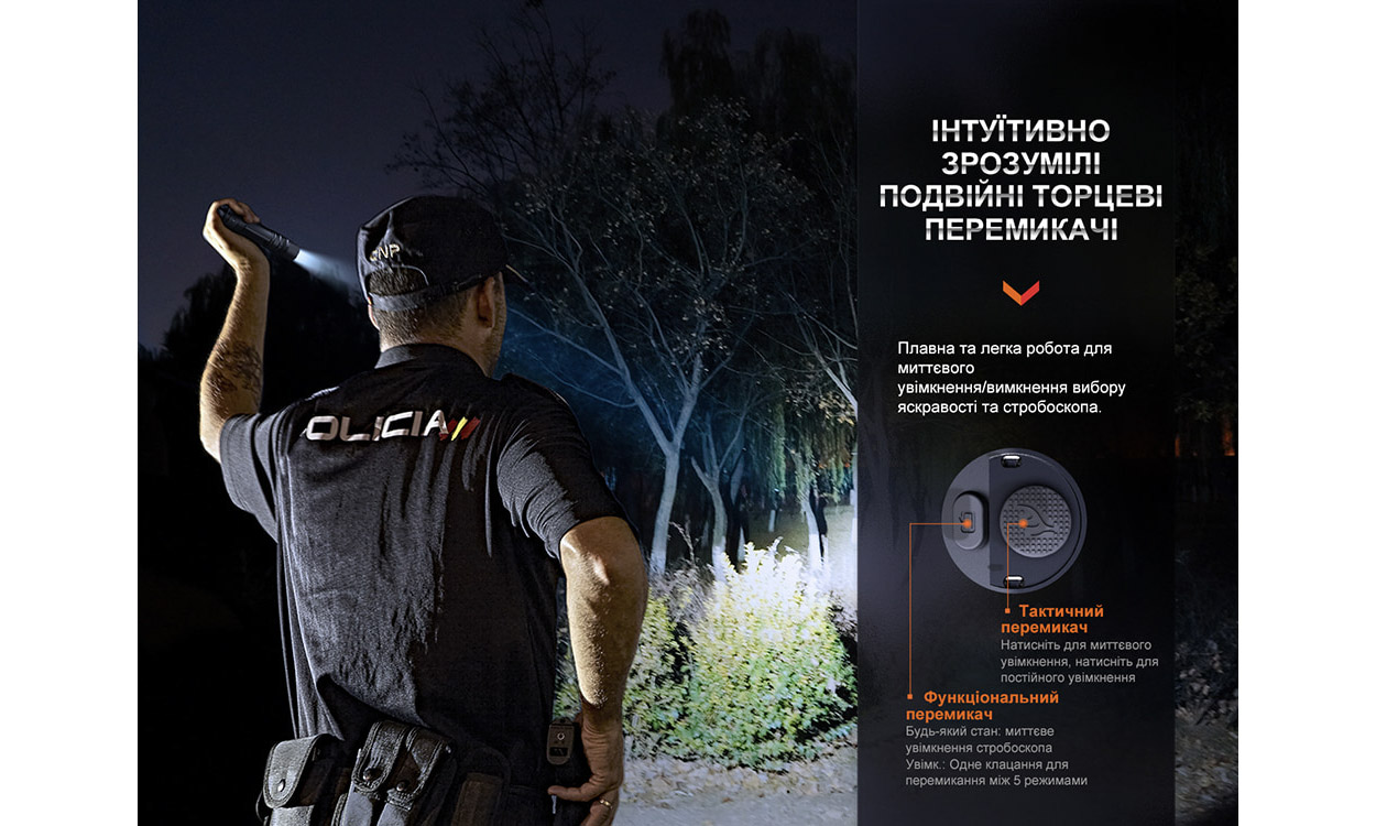 Фонарь ручной тактический Fenix PD36R Pro черный 6