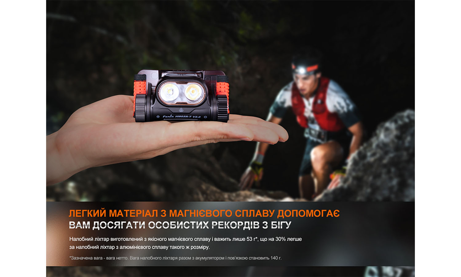 Ліхтар налобний Fenix ​​HM65R-T V2.0 темно-фіолетовий 5