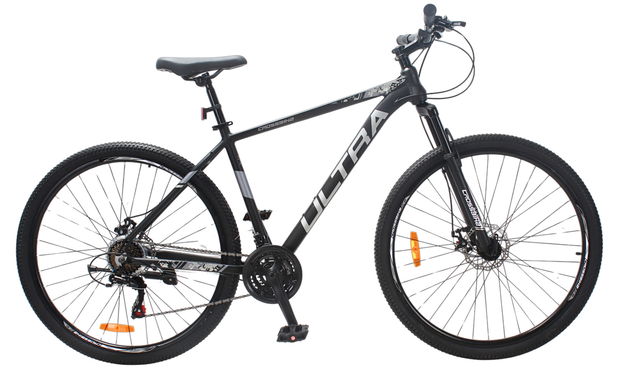 Велосипед CrossBike ULTRA 29", размер L, рама 19", год 2025, Чёрный-Серебристый