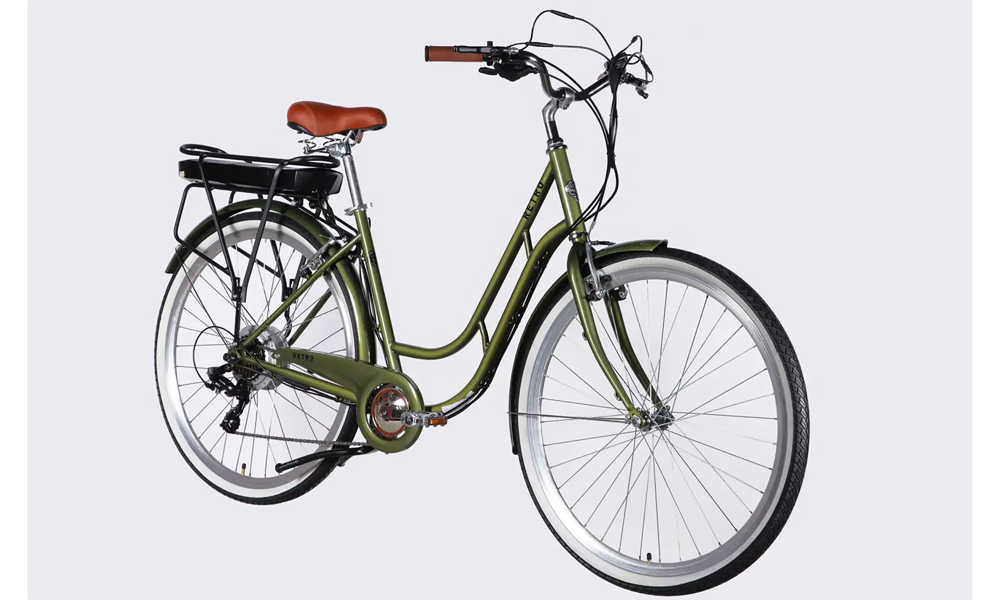 Велосипед с электроприводом Dorozhnik eRETRO Vbr FR 28", размер L, рама-19", 36B, 13А*ч, 500Вт, год 2026, зеленый 3