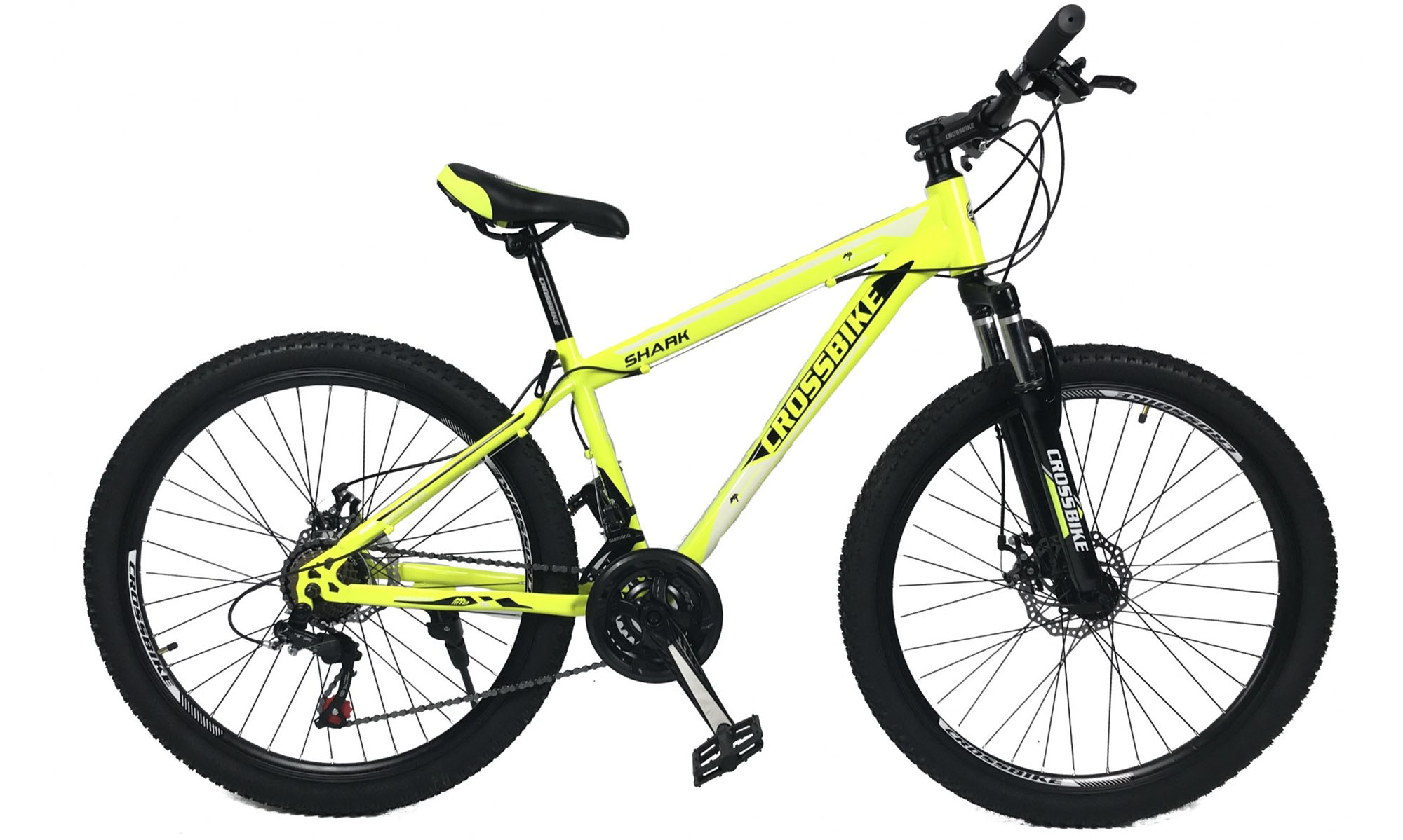 CrossBike Shark 26 Велосипед, розмір L, кадр 19,5 ", 2021, неонова жовто-чорна біла 