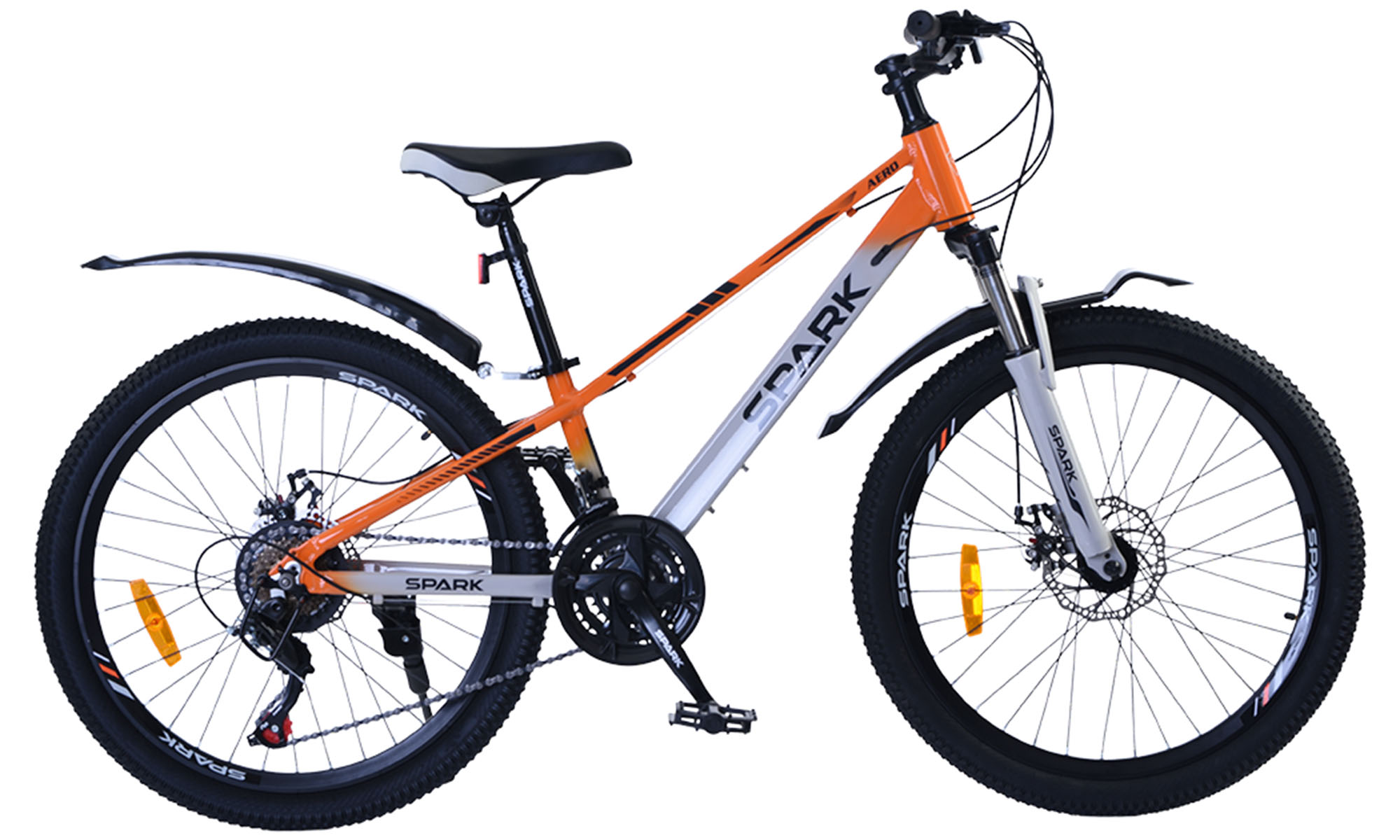 Велосипед SPARK AERO 24", размер XXS, рама 11", год 2026, оранжевый с серым 