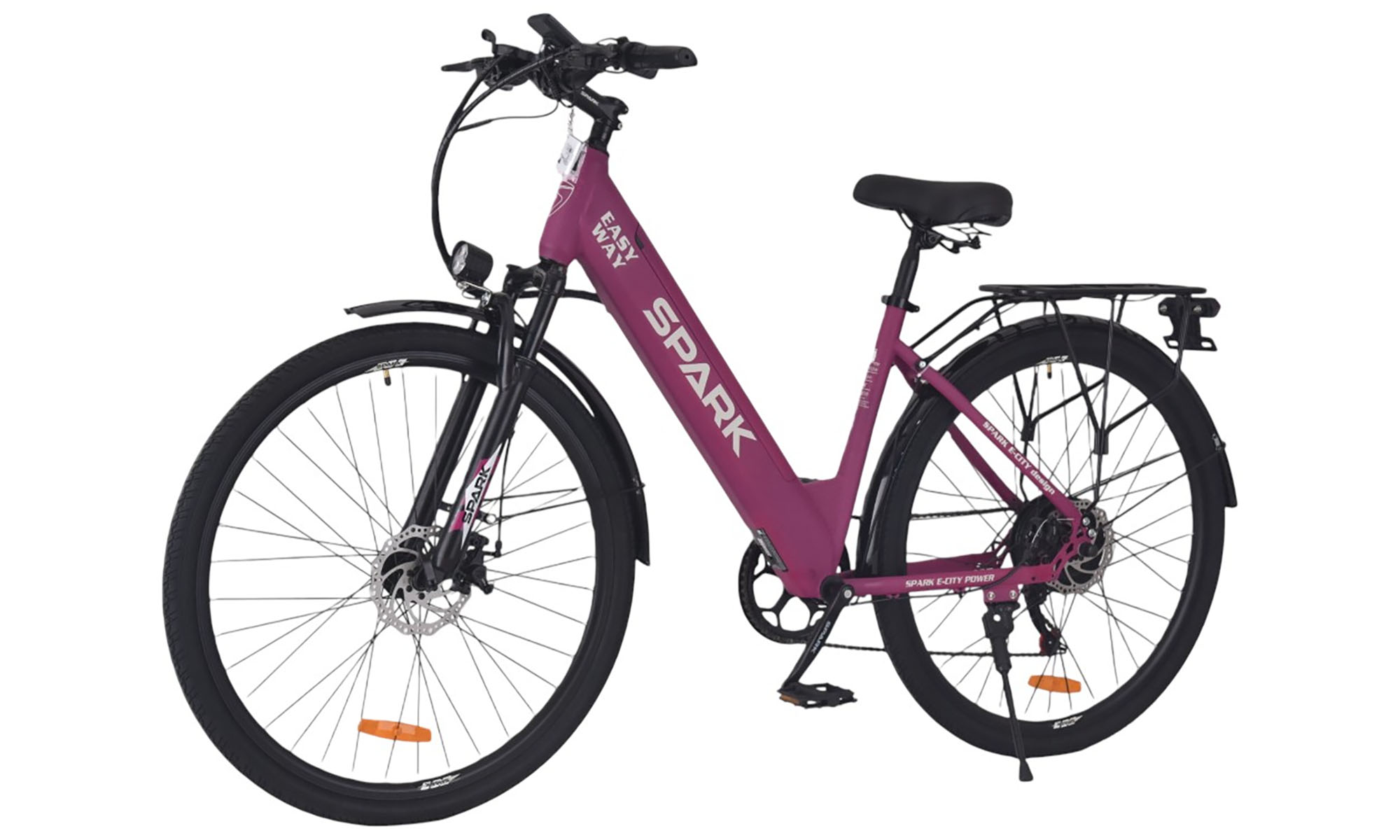 Велосипед с электромотором SPARK E-CITY EASY WAY 28", размер M, рама 18", 48V/500W/12,5Ah, год 2026, фиолетовый 5