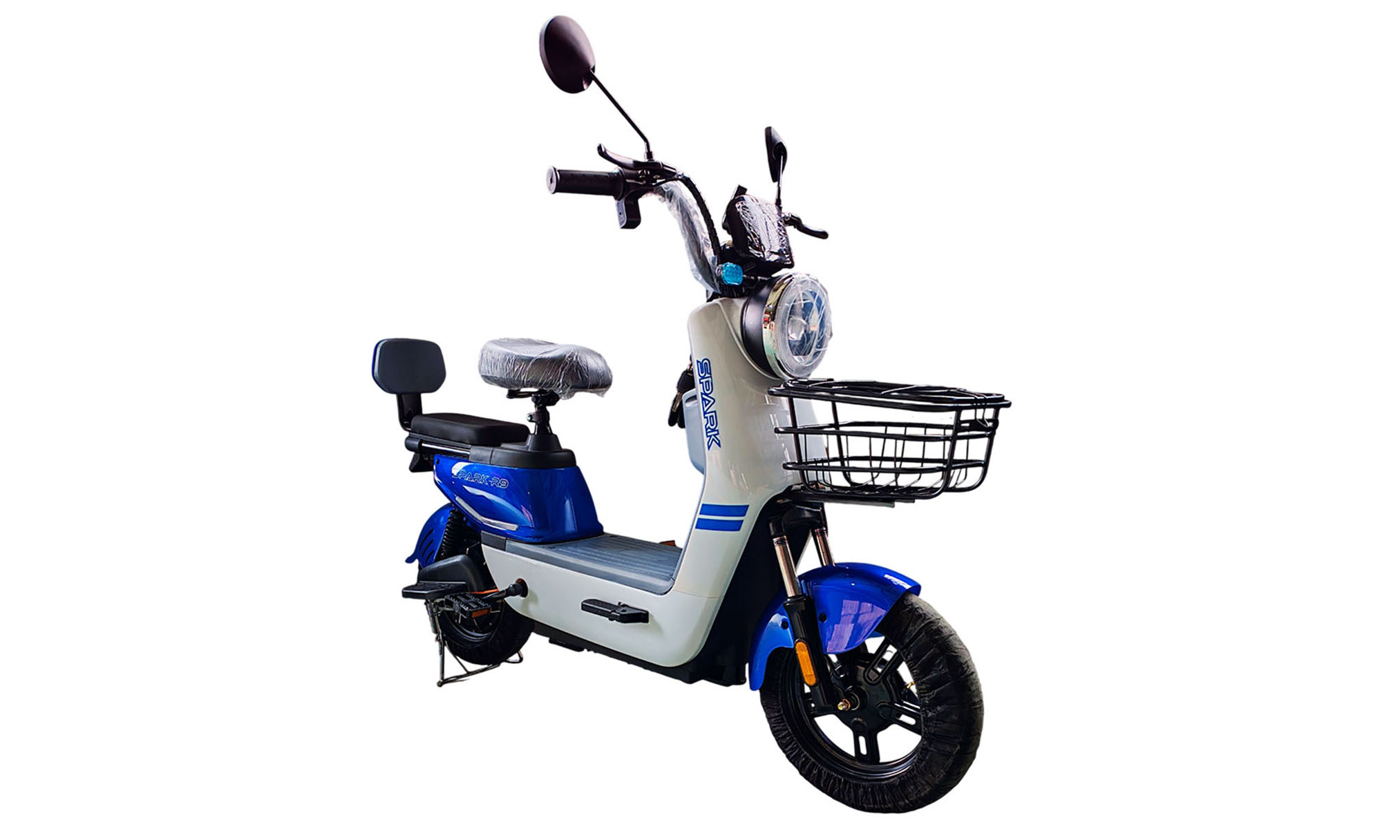 Велосипед с электромотором SPARK R9 10", рама 14", 60V/800W/20Ah, LiFePO4, год 2026, белый с синим 2 Велосипед с электромотором SPARK R9 10", рама 14", 60V/800W/20Ah, LiFePO4, год 2026, белый с синим 2