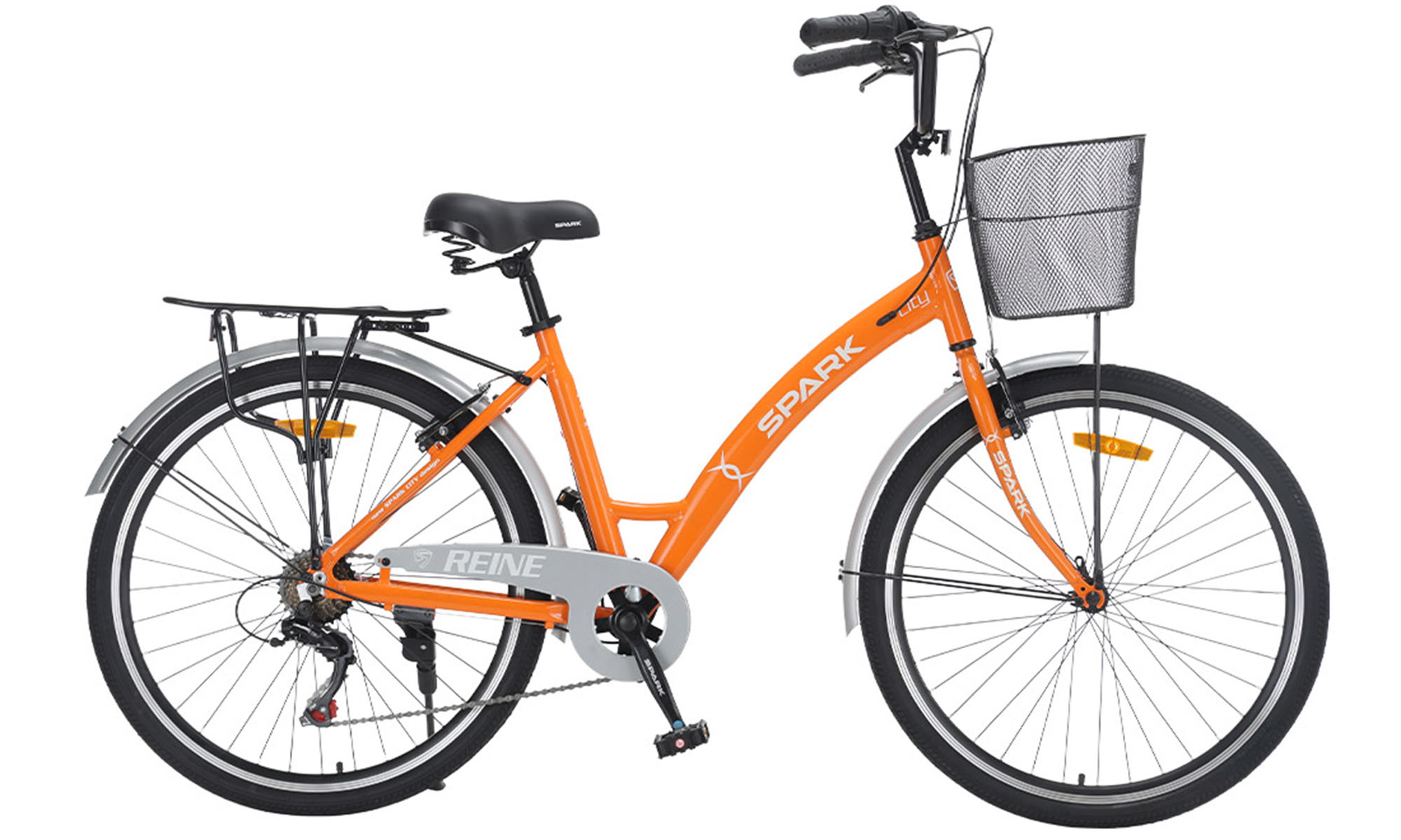 Велосипед SPARK CITY REINE 26", размер M, рама 17", год 2026, оранжевый Велосипед SPARK CITY REINE 26", размер M, рама 17", год 2026, оранжевый