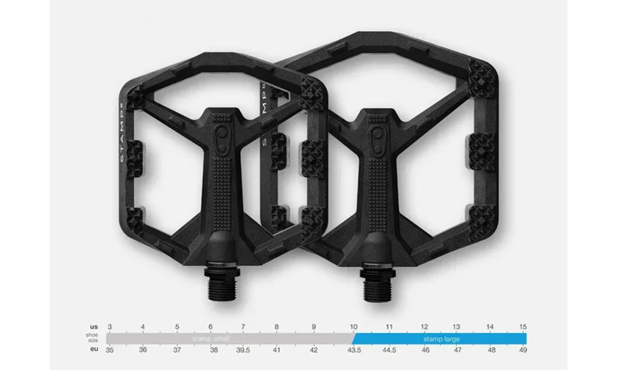 Педали Crankbrothers STAMP 0, размер S (37-43 eu), черные 2 Педали Crankbrothers STAMP 0, размер S (37-43 eu), черные 2