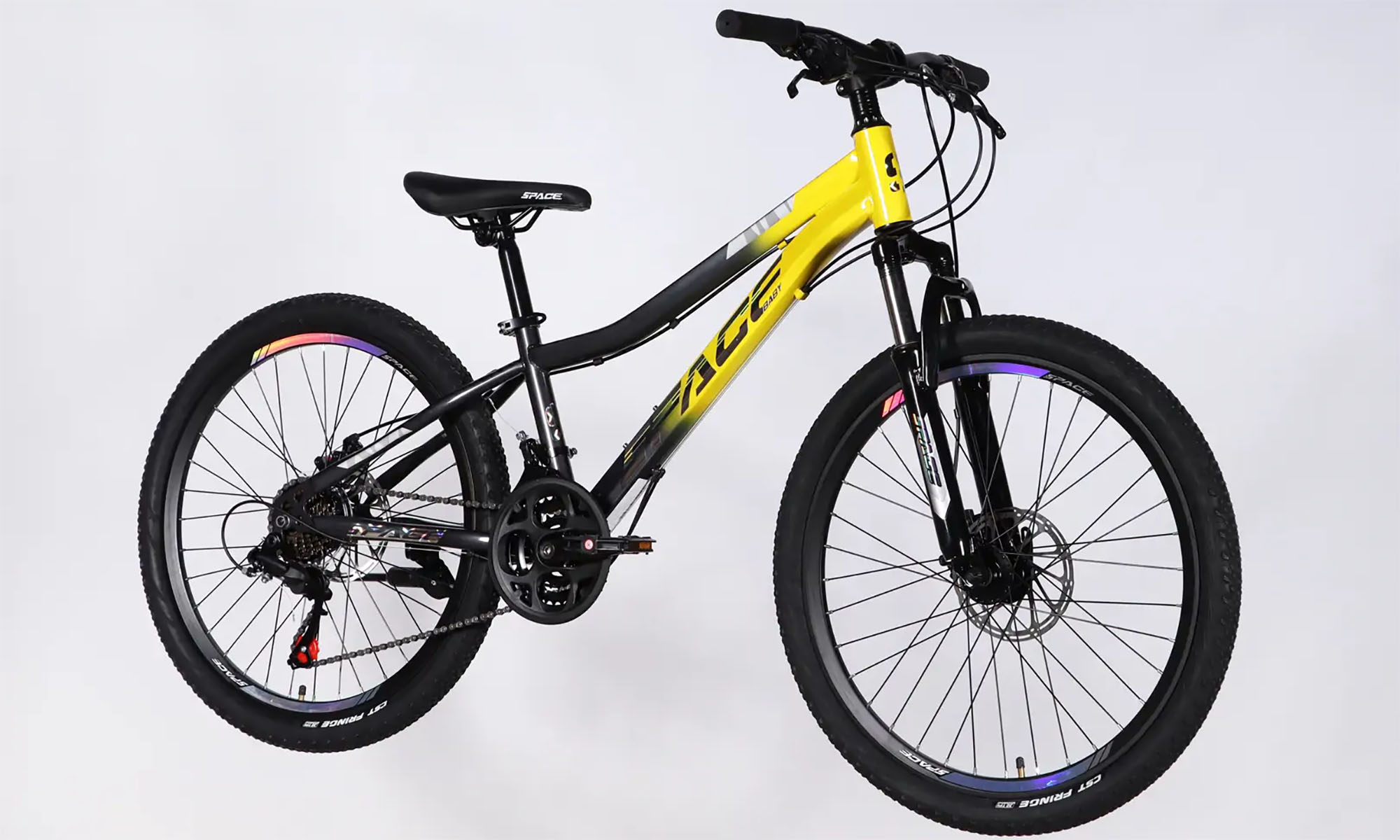 Велосипед SPACE AURORA DD FR 24", размер XXS, рама-12", год 2026, желто-черный 3 Велосипед SPACE AURORA DD FR 24", размер XXS, рама-12", год 2026, желто-черный 3