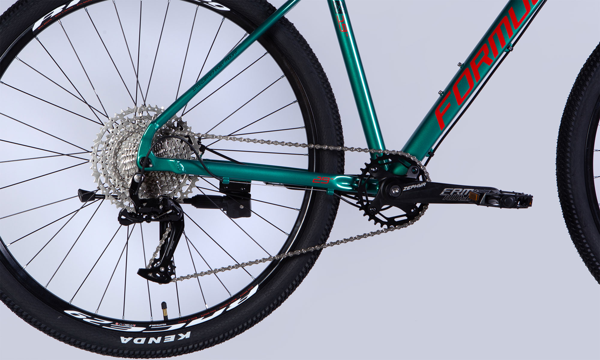 Велосипед Formula ZEPHYR EXPERT HDD 29", размер L, рама-19", 2025, темно-серебристый с зеленым  3