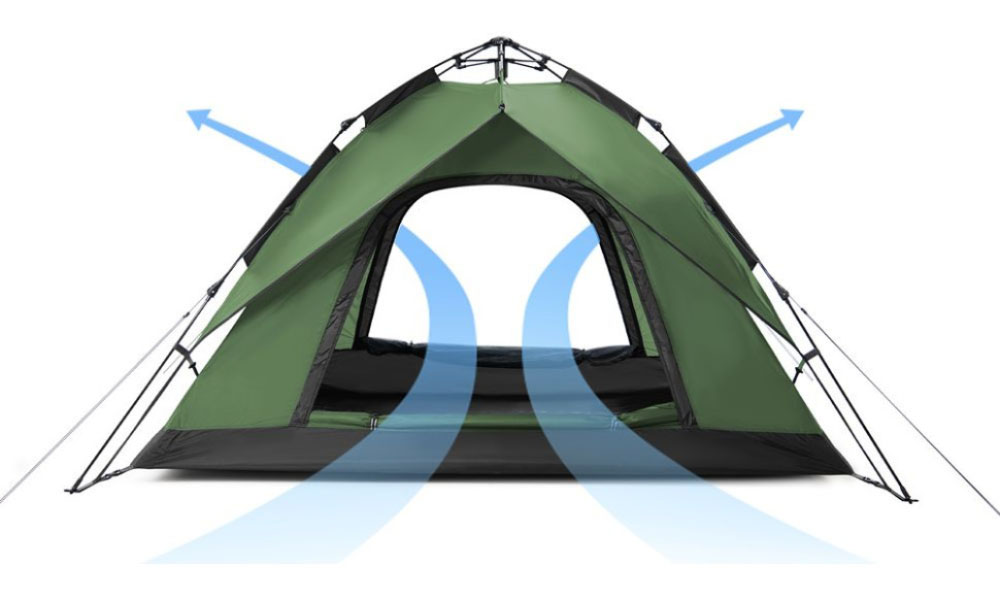 Фотография Палатка четырехместная автоматическая Naturehike Automatic IV (NH21ZP008) темно-зеленая 4
