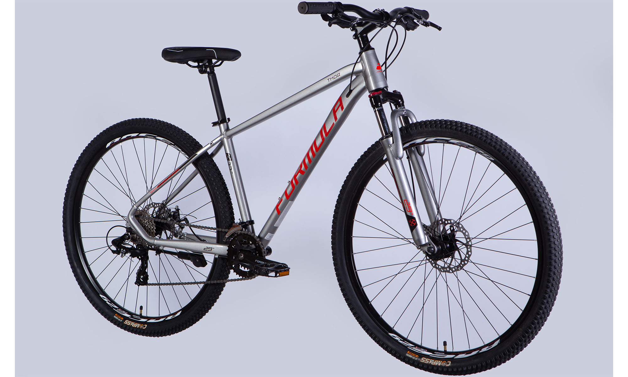 Велосипед Formula THOR DD CS 29", размер M, рама-17", 2025, серебристо-красный 3