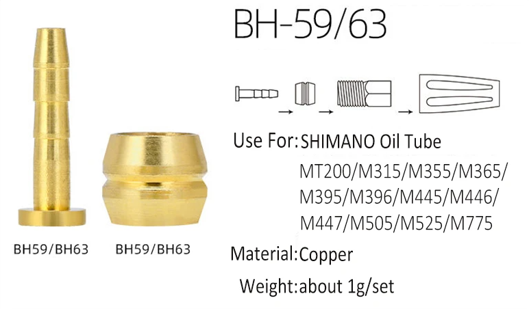 З'єднання гідролінії EZmtb BH59-SS Comp Nut Fitting Kit 2