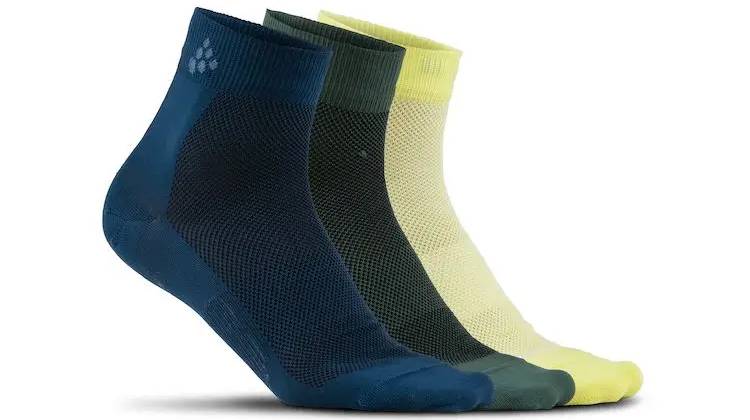 Фотографія Комплект шкарпеток унісекс Craft Greatness Mid 3 пари, розмір 34-36, сезон SS 19, синьо-зелені