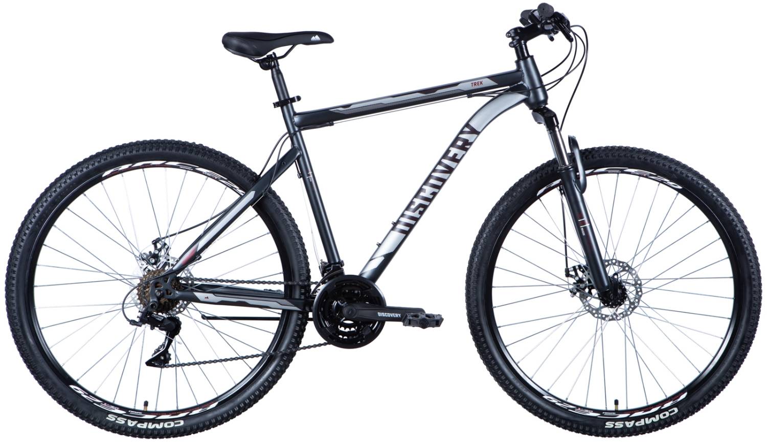 Фотография Велосипед Discovery TREK 29" размер L рама 19 2024 Серо-красный