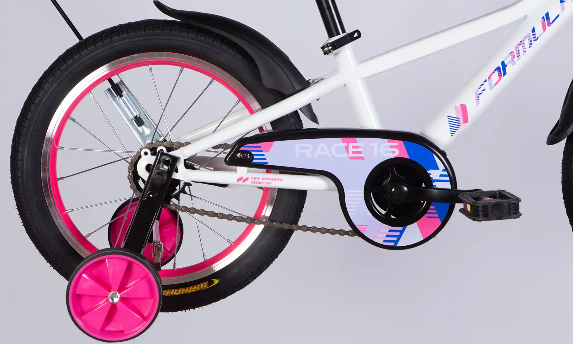 Велосипед Formula Kid RACE BH 16", размер XXS, рама-8,5", год 2026, белый с розовым 2