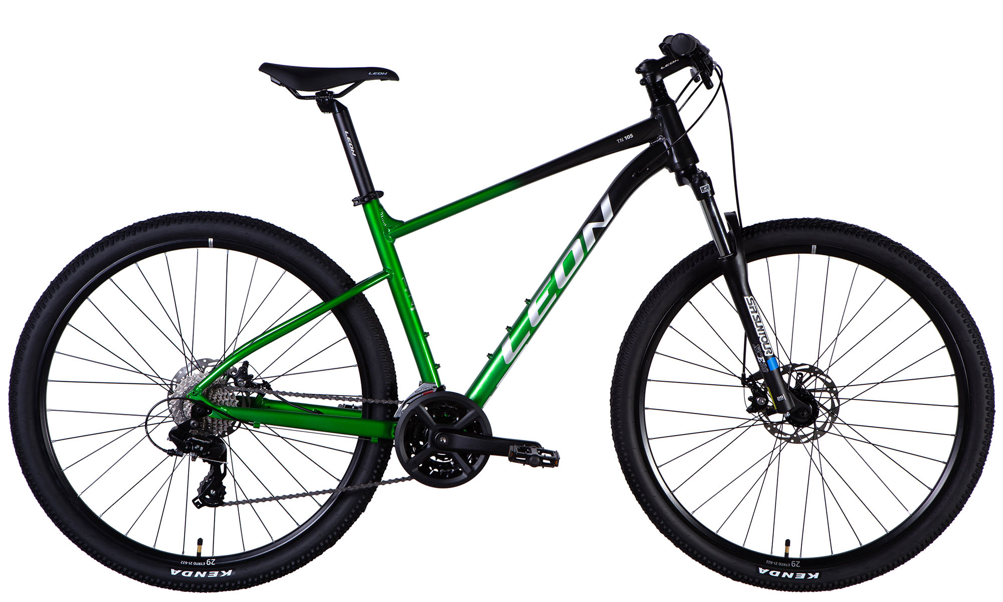 Велосипед Leon TN 105 DD CS 29", розмір L, рама 19", рік 2025, чорно-зелений 