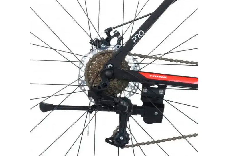 Фотографія Велосипед Trinx M100 PRO 29" розмір XL рама 21 2022 Matt-Black-Red-White 5