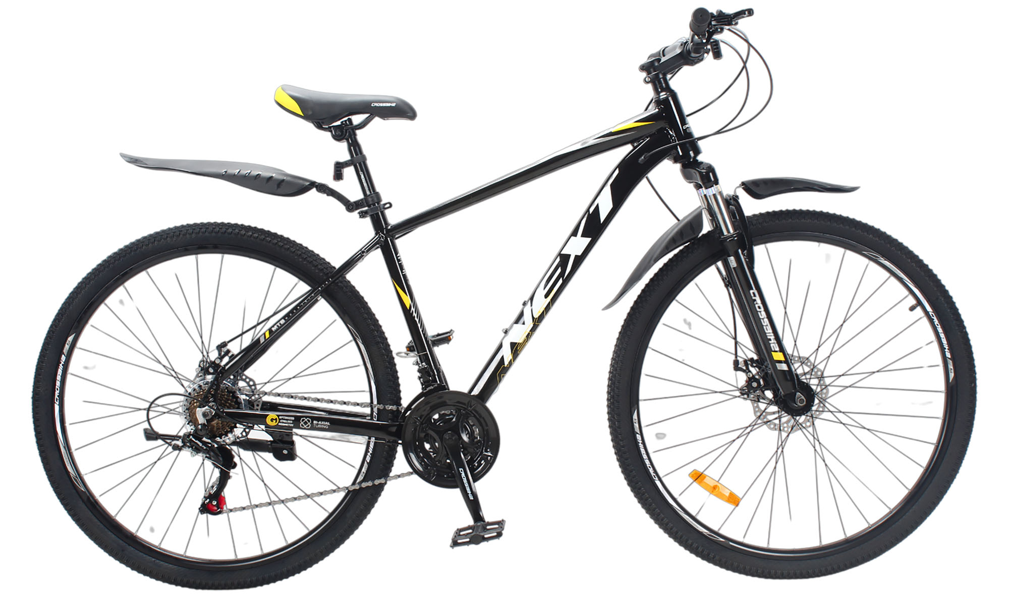 Фотография Велосипед Crossbike Next 29", размер XL, рама 22", 2025, Черный-Желтый