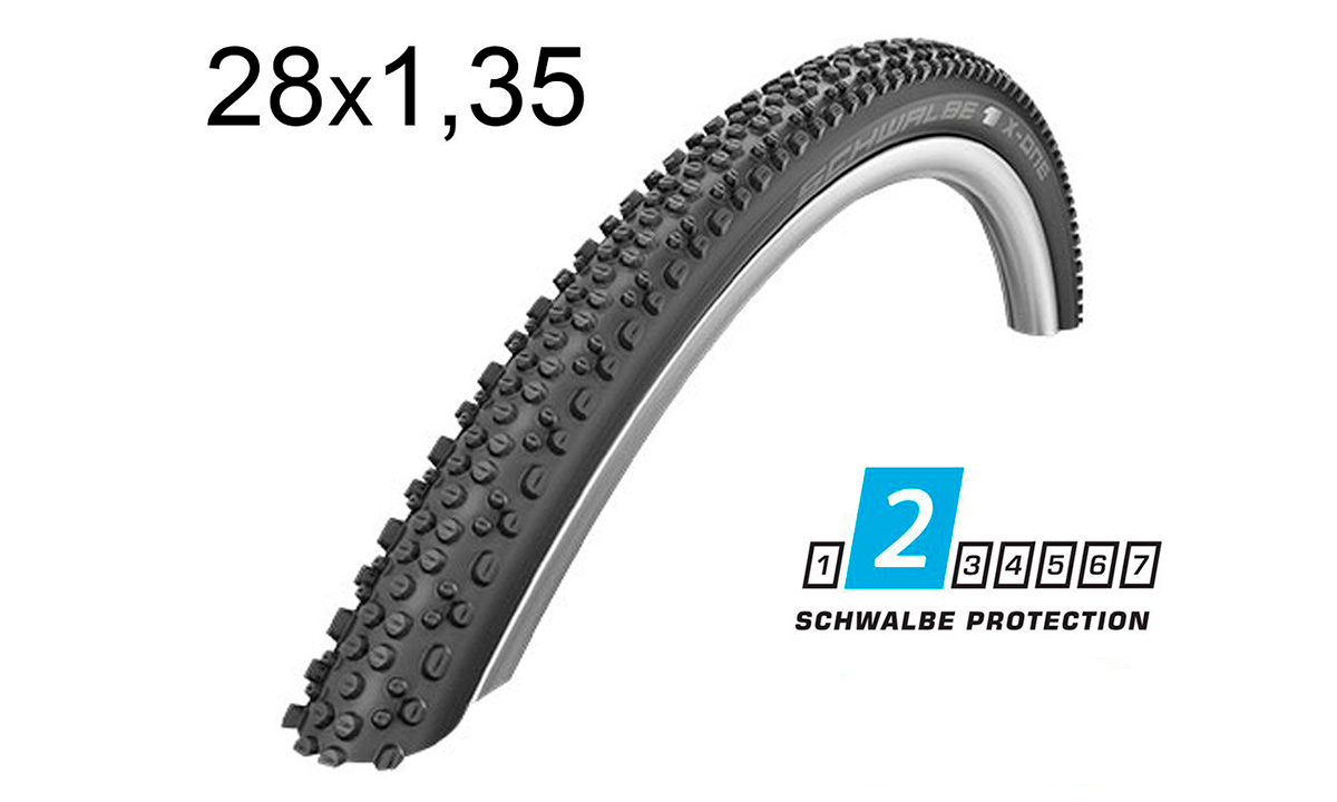 Фотография Покрышка Schwalbe 28x1.35 (35-622) 700x35C X-ONE Allround Performance, Folding B/B-SK HS467 DC 67EPI EK black