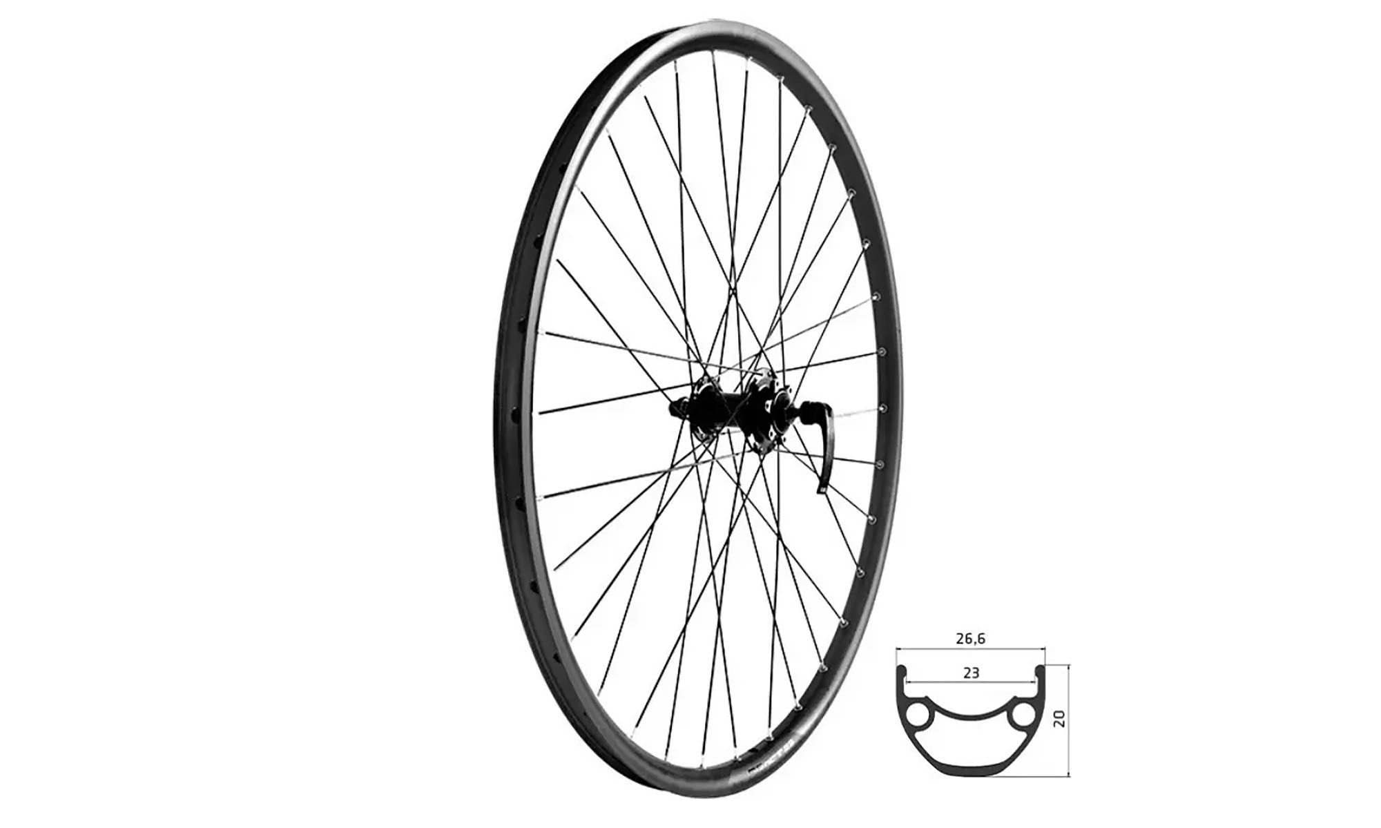 Переднє колесо під ексцентричним KLS Draft DSC 023 26 ", Disc, 9x100mm, чорний 