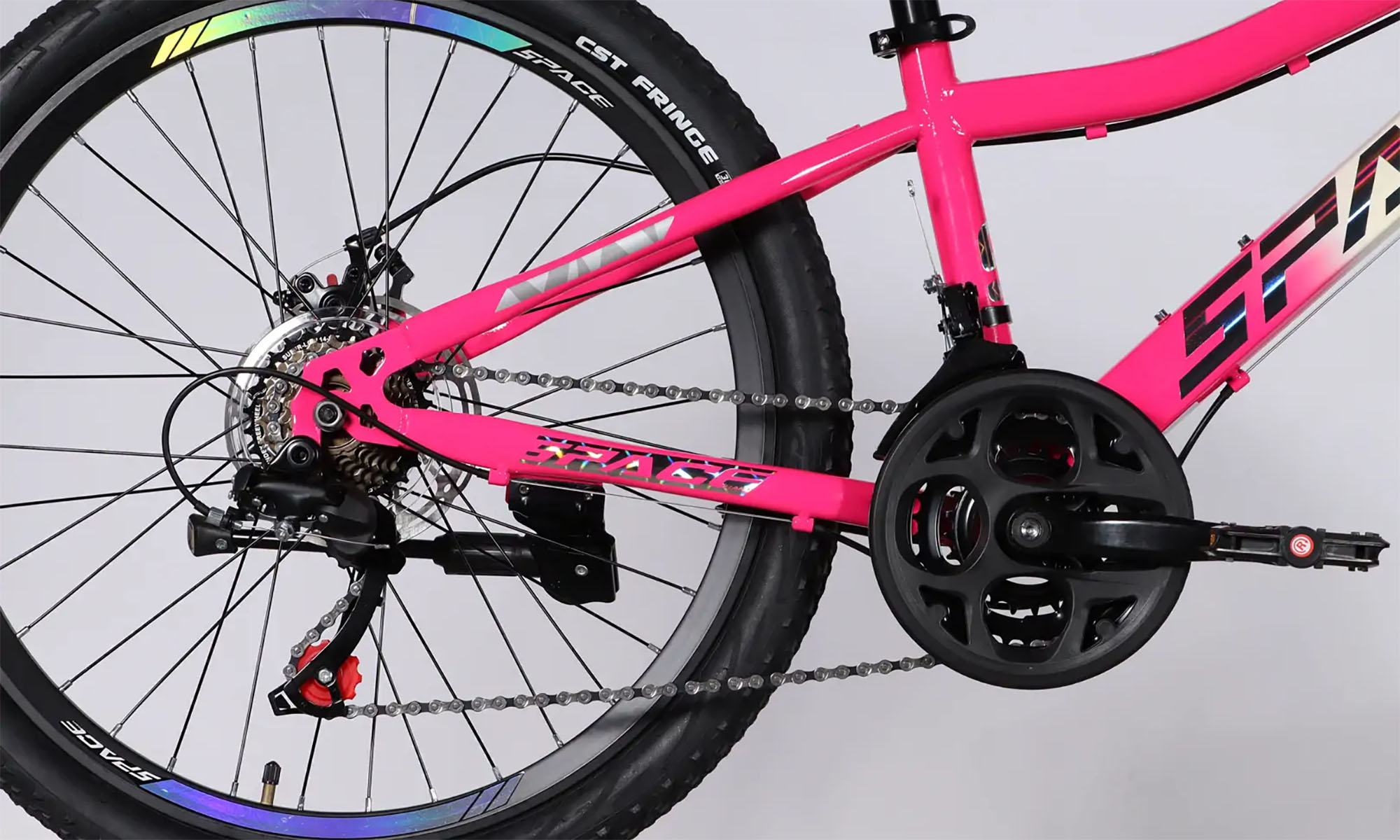 Велосипед SPACE AURORA DD FR 24", розмір XXS, рама-12", рік 2026, біло-рожевий 5 Велосипед SPACE AURORA DD FR 24", розмір XXS, рама-12", рік 2026, біло-рожевий 5