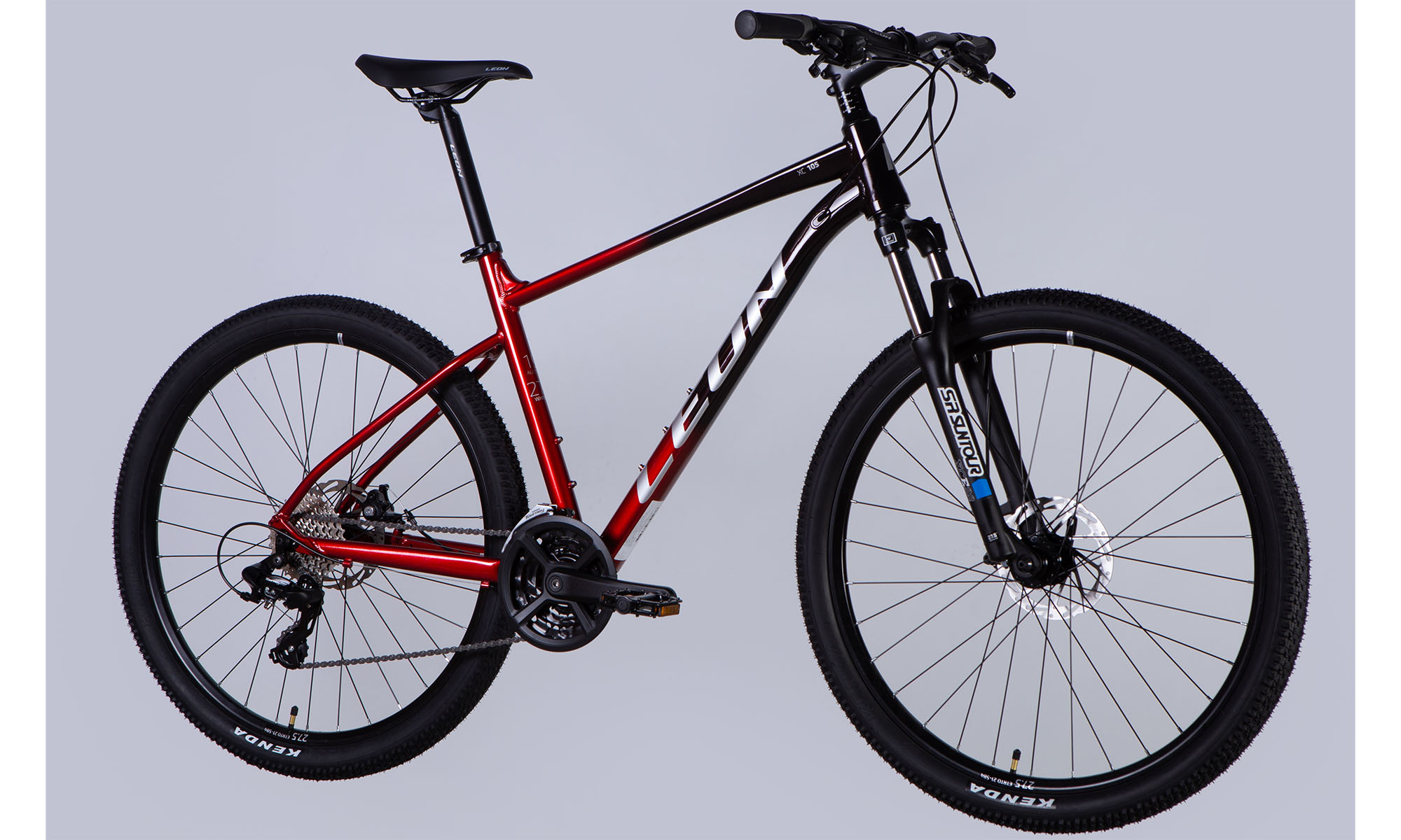 Велосипед Leon XC 105 DD CS 27,5", размер L, рама 19", год 2025, черный с красным 3