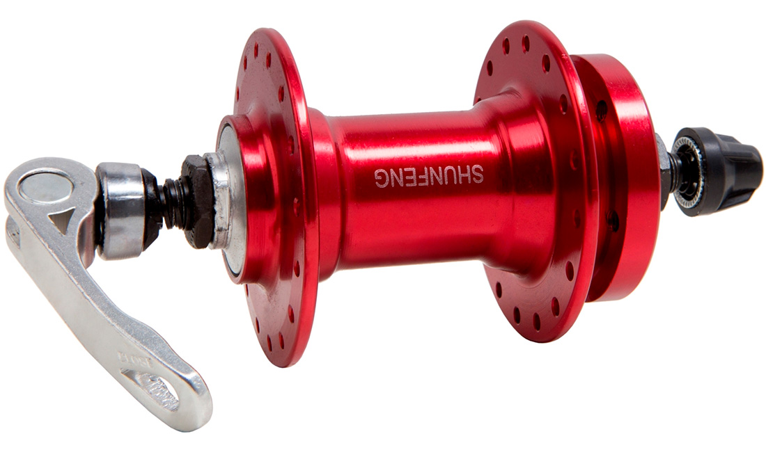 Фотографія Втулка передня SHUNFENG SF-A217F, 32H, диск., ексцентрик, червона