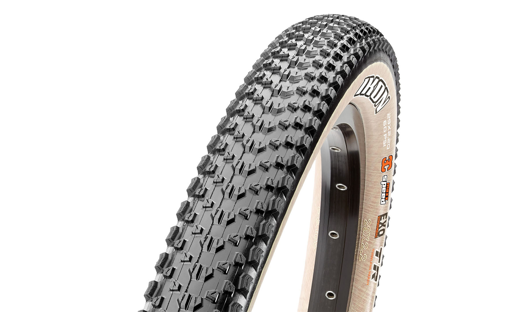 Фотография Покрышка MAXXIS IKON 27.5X2.20 (56х584) TPI-60 Foldable EXO/TR/TANWALL, черно-коричневая