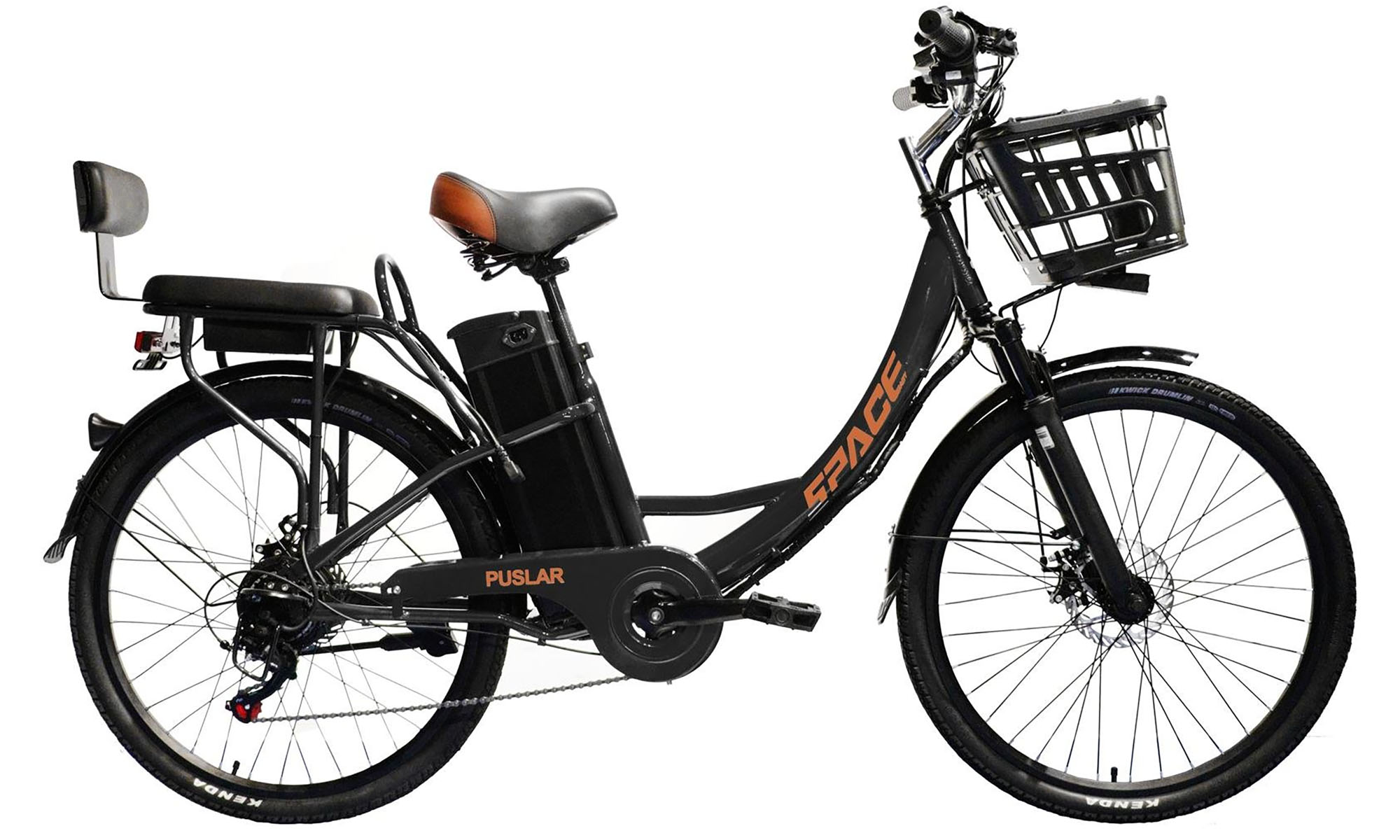 Велосипед с электроприводом SPACE PULSAR DD FR 26", размер S, рама-15,5", 48B, 20А*ч, 500Вт, год 2026, черный 