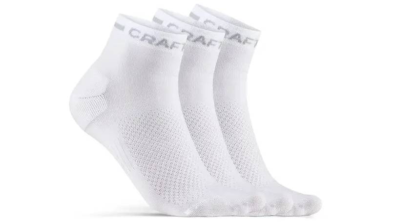 Фотография Комплект носков Craft Core Dry Mid унисекс 3 пары, размер 37-39, сезон AW 21, белые