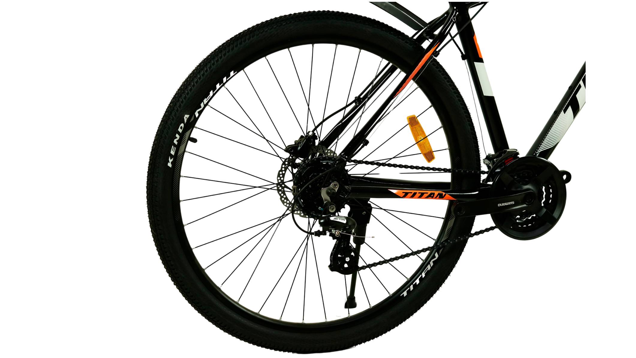 Фотография Велосипед Titan Gefest 2022 29", размер L рама 20" (2024), Черный-Оранжевый 2