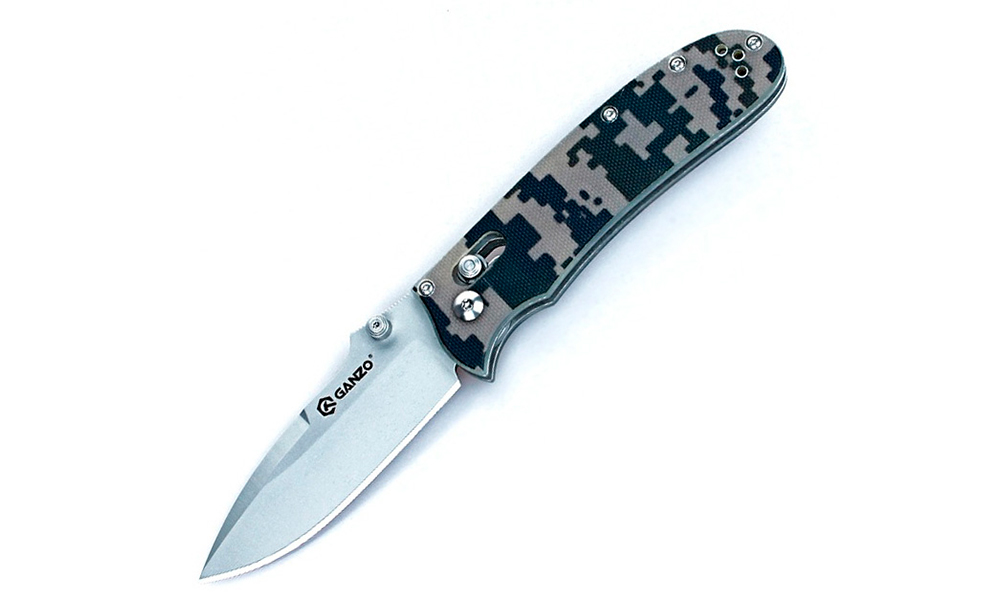 Фотография Складной нож Ganzo G704 черно-серый 