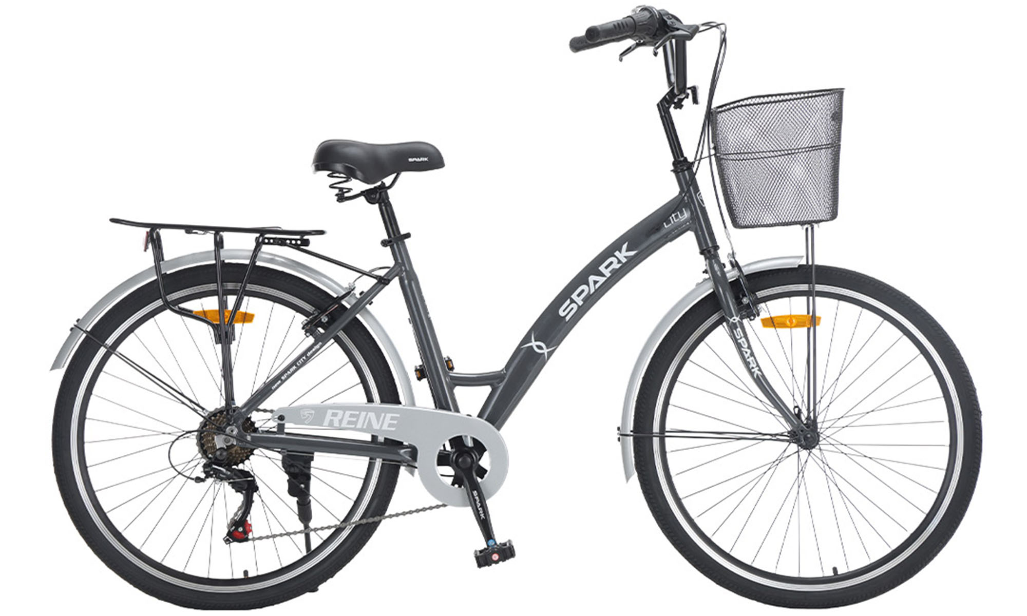 Велосипед SPARK CITY REINE 26", размер M, рама 17", год 2026, темно-серый Велосипед SPARK CITY REINE 26", размер M, рама 17", год 2026, темно-серый