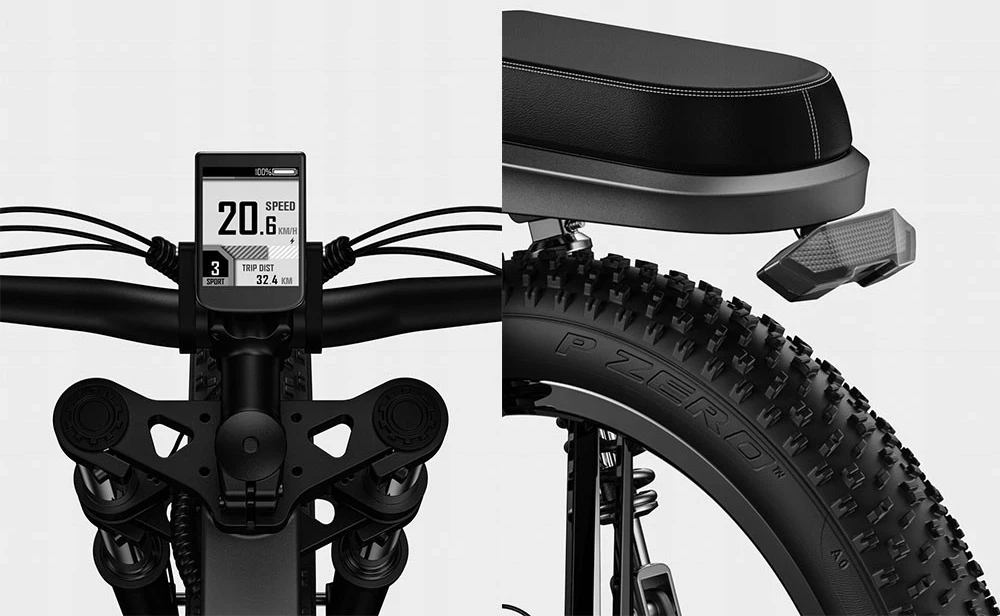 Електровелосипед фетбайк Engwe X-20 Dual Batteries 20" (750 W; 14,4 Ah 7,8 Ah 48 V) чjрнbй 6