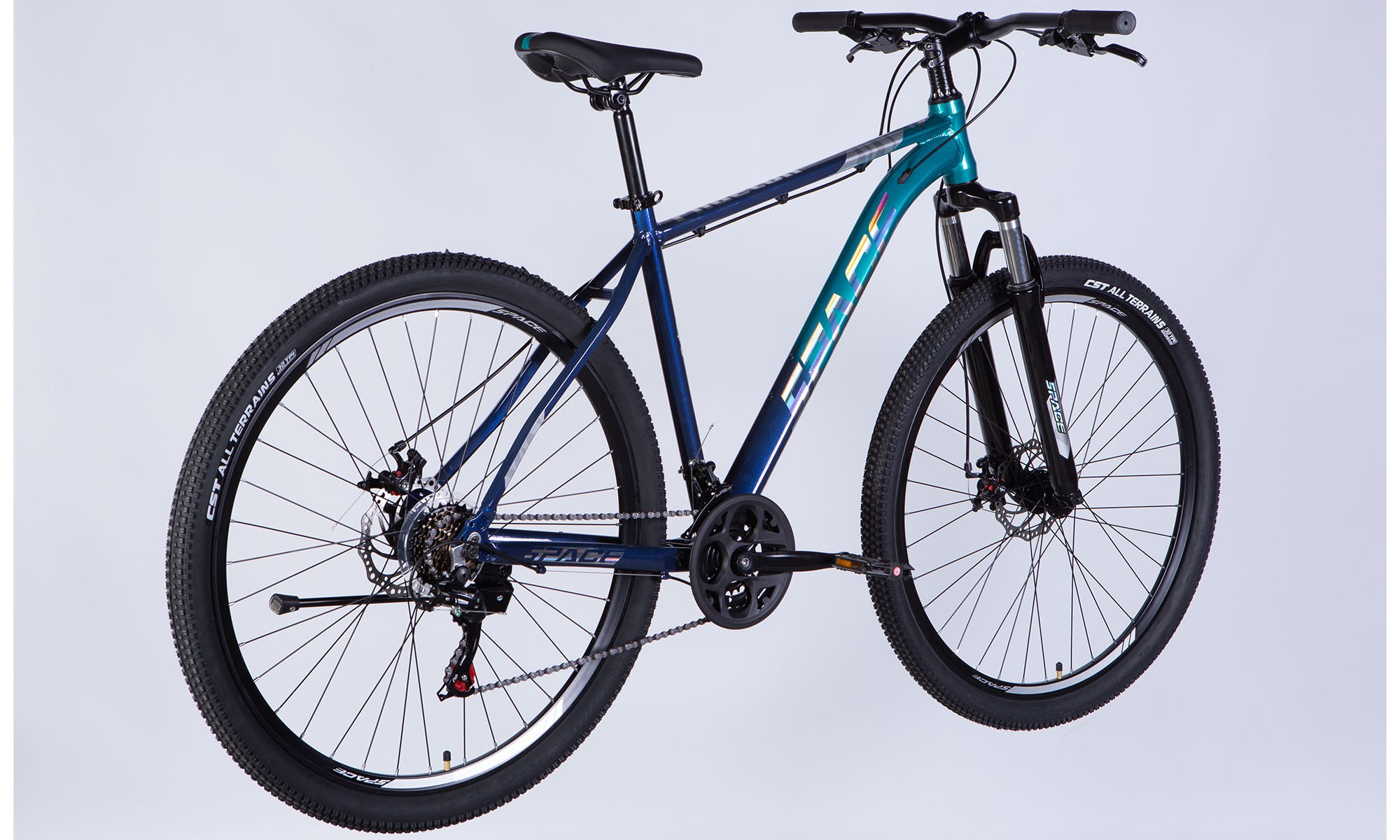 Велосипед SPACE PHAETON DD FR 29", AL, размер L, рама 20", 2025, сине-зеленый 3