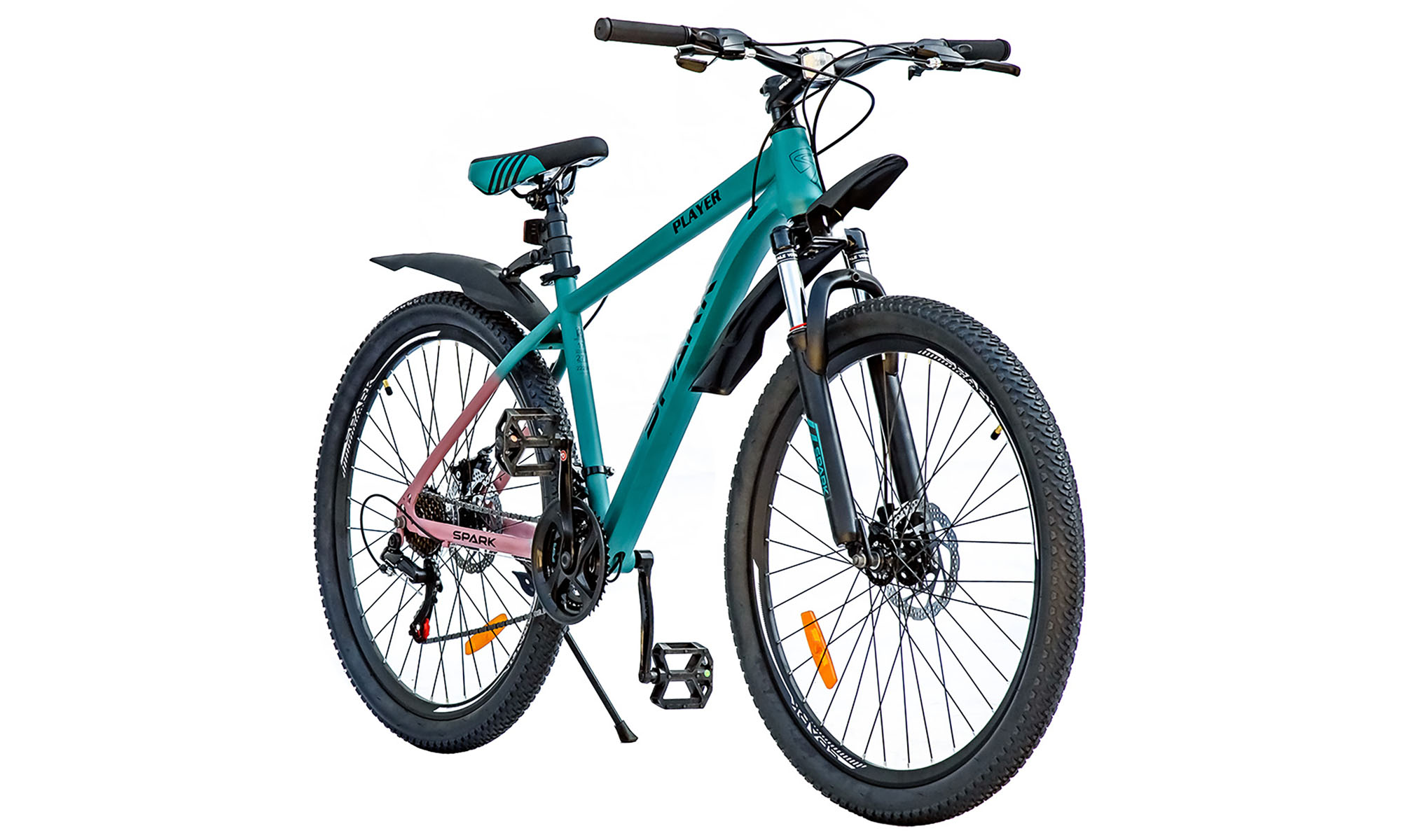 Велосипед SPARK PLAYER 27,5", размер M, рама - 17", год 2025, бирюзово-розовый 3