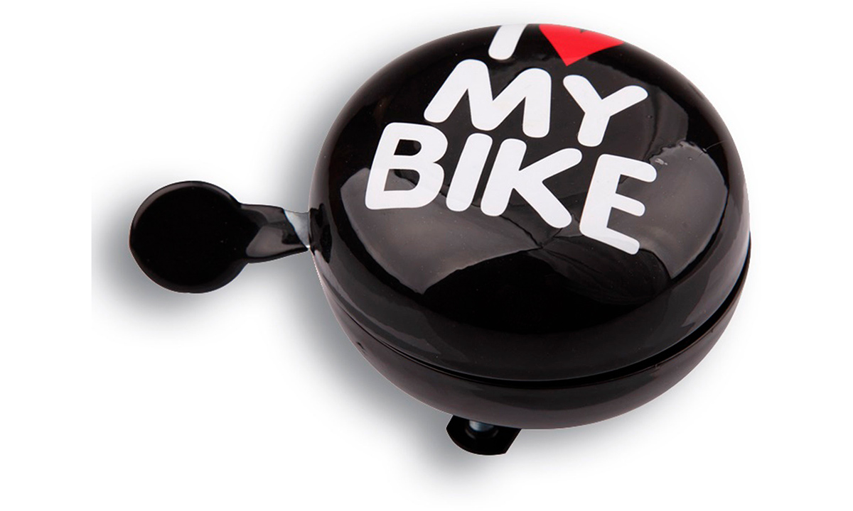 Фотография Звонок Динг-Донг Green Cycle GBL-458 I love my bike черный 