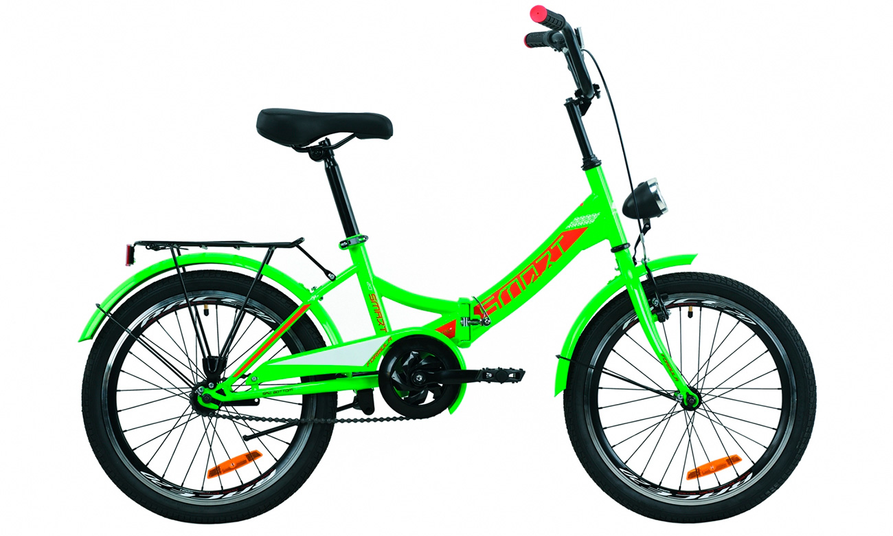 Фотография Велосипед Formula SMART с фонарем 20" (2020) 2020 Зелено-красный 