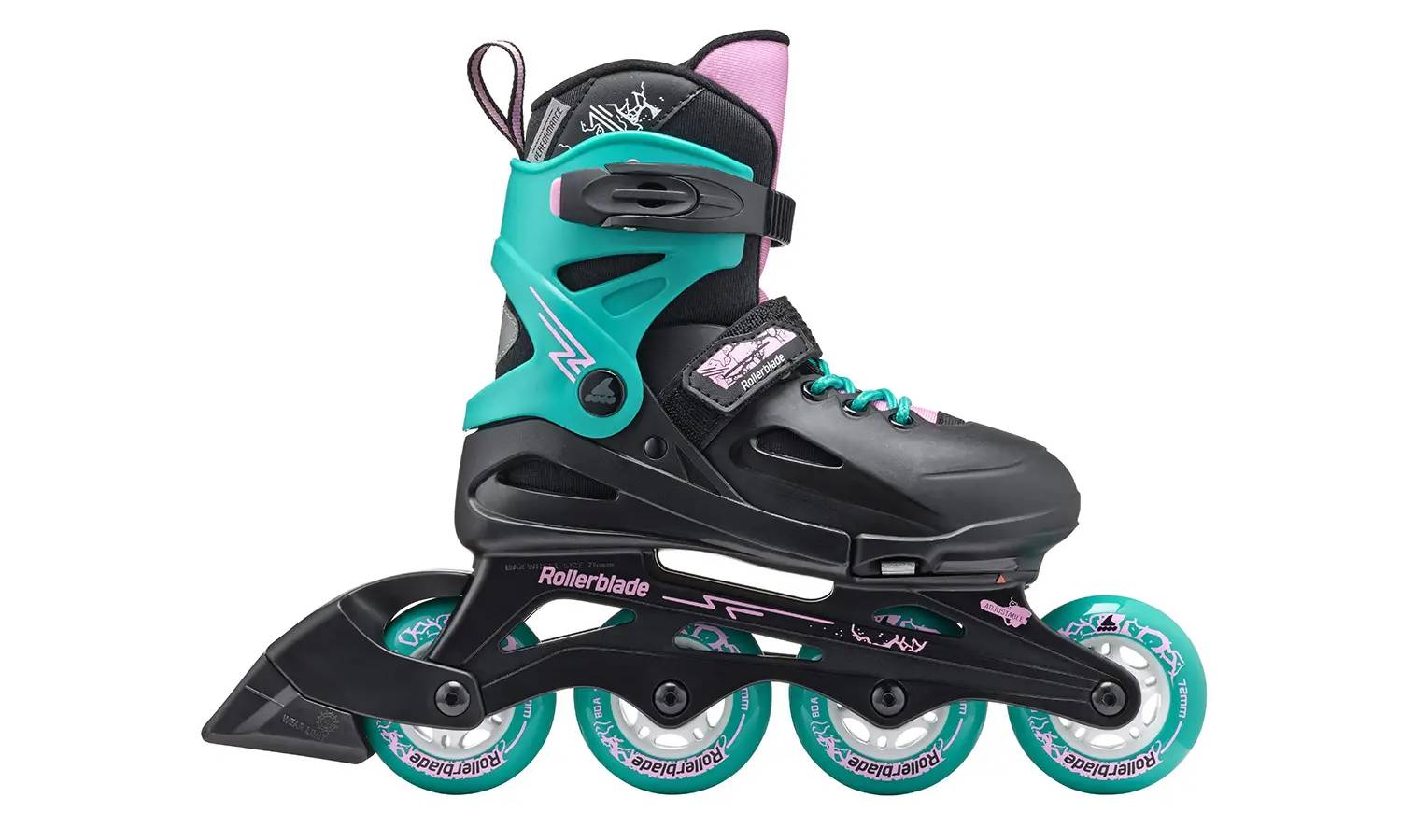 Фотография Ролики Rollerblade Fury 2023 black-sea green 29-33 3