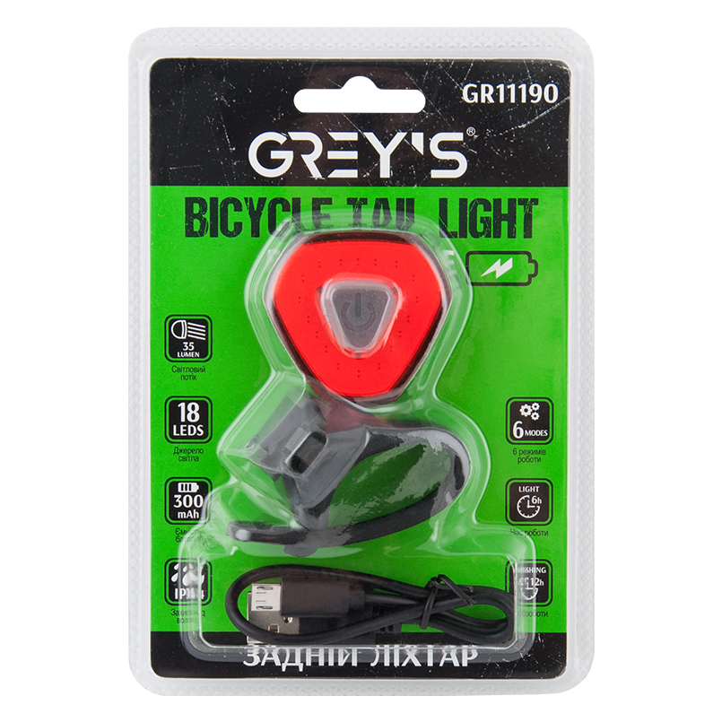 Фотография Фара задняя Grey's 18xLEDs, 35лм, 260mAh