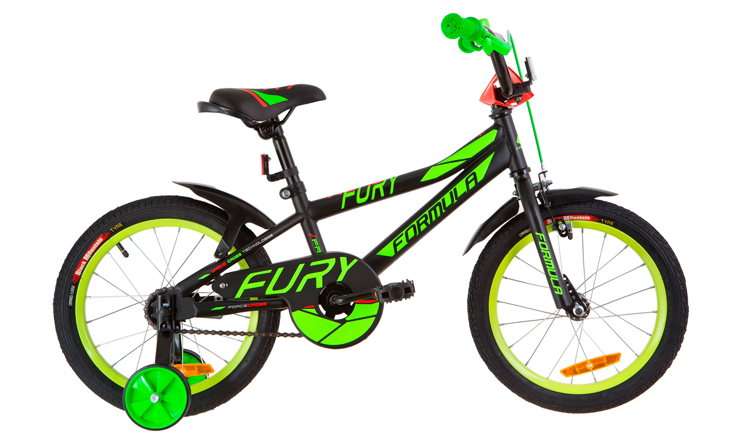 Велосипед 16" Formula FURY (2019) 2019 Черно-зеленый
