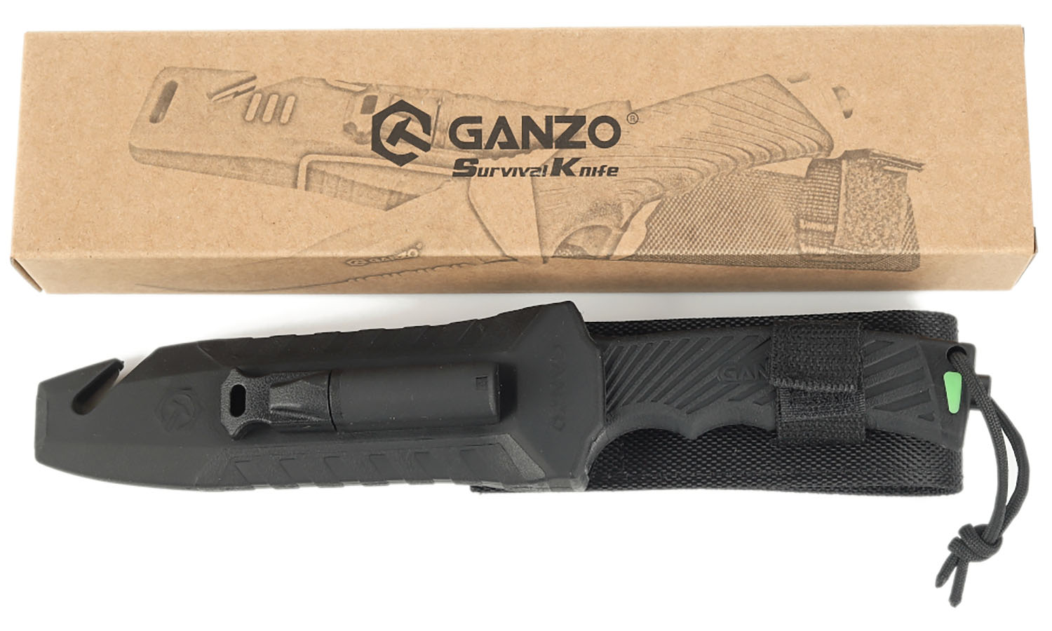 Ніж Ganzo G8012V2-BK чорний (G8012V2-BK) з паракордом 2