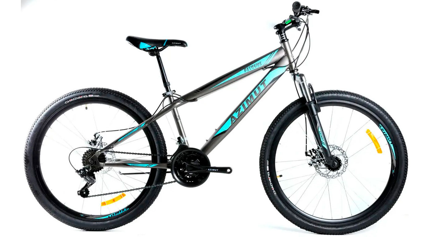 Фотография Велосипед Azimut Extreme GD 26" размер XS рама 14 Серо-голубой