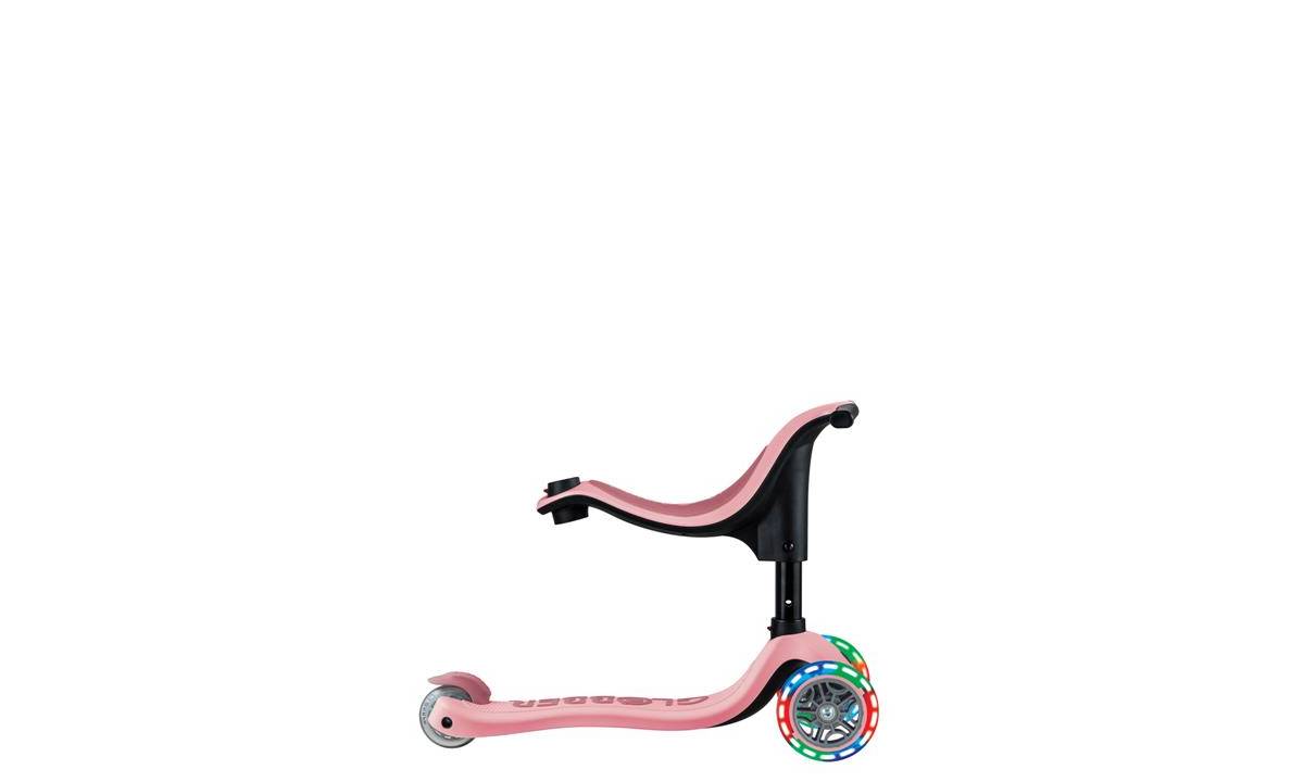 Самокат GLOBBER GO UP SPORTY со светящимися колёсами, пастельный розовый, 1+ 7